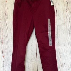 NWT Old Navy Pixie Burgundy ankle Pants